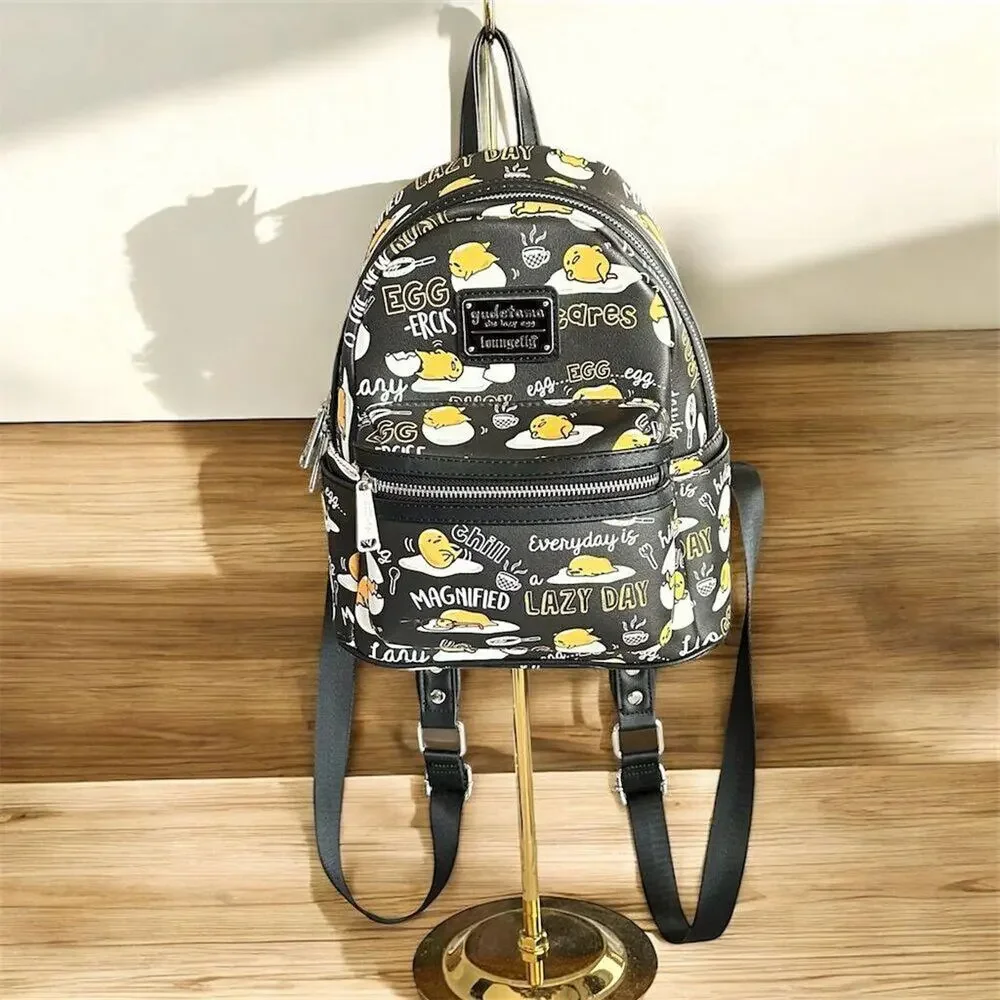 Rare Sanrio‎ Gudetama x Loungefly Mini Backpack in black colorway. - Picture 8 of 14
